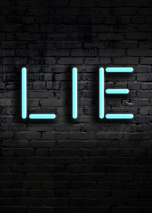 Título en neon mentiras Biodescodificacion