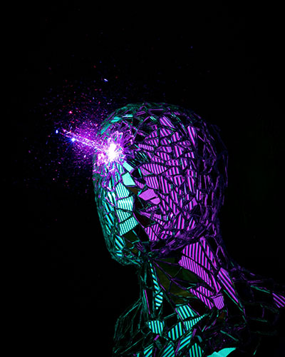 busto de cristal con rayo que impacta en la cabeza dolor de cabeza descodificacion